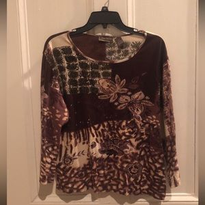 June Ashley Sequined Blouse Size XL